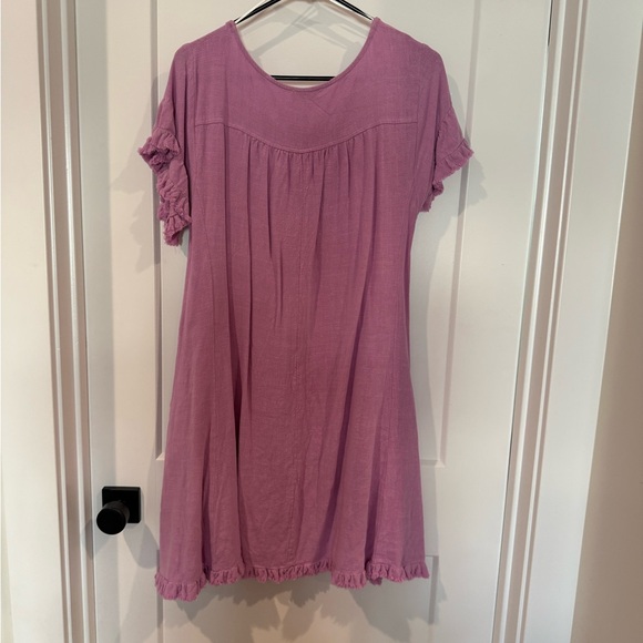 Pink Ruffle Sleeve Dress - Picture 2 of 4